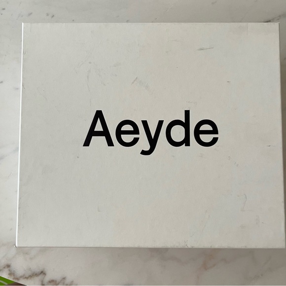 Aeyde Peggy Calf Leather Black High Heel Platform Sandals 38.5 - Picture 2 of 7